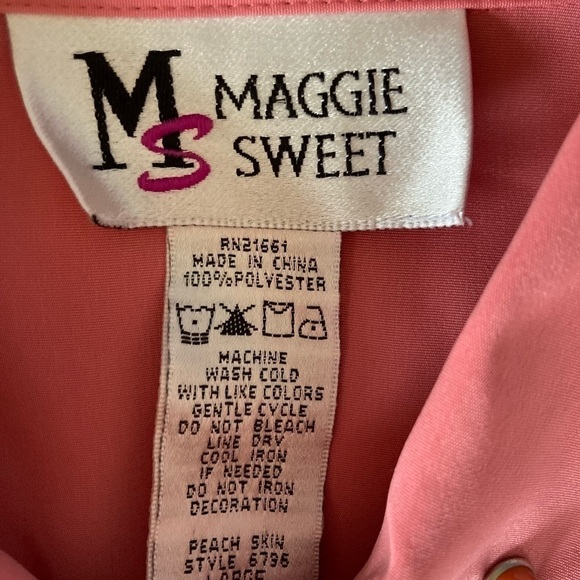 Maggie Sweet Vintage Long Sleeved Blouse Size Large Gorgeous Silver Studded - Picture 5 of 9